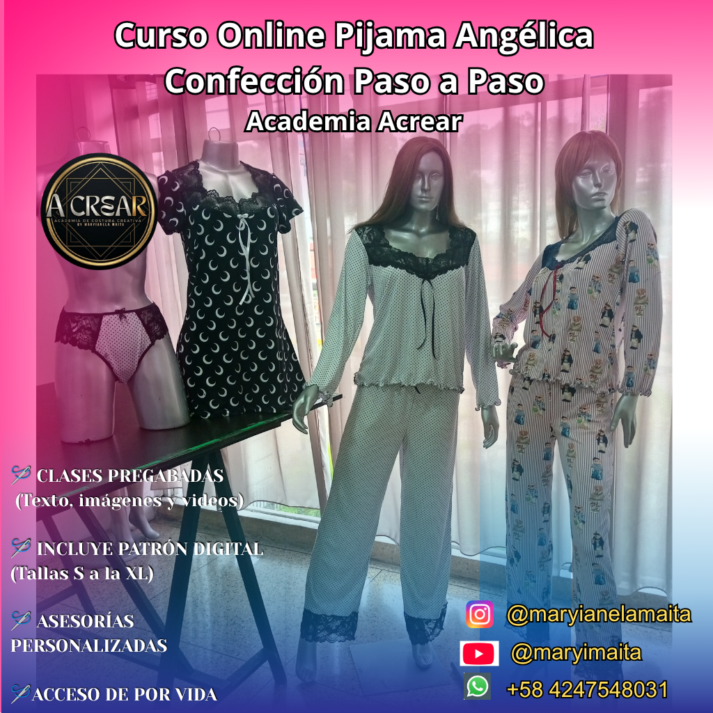Curso Online Pijama Angélica — Confección Paso a Paso | Academia Acrear